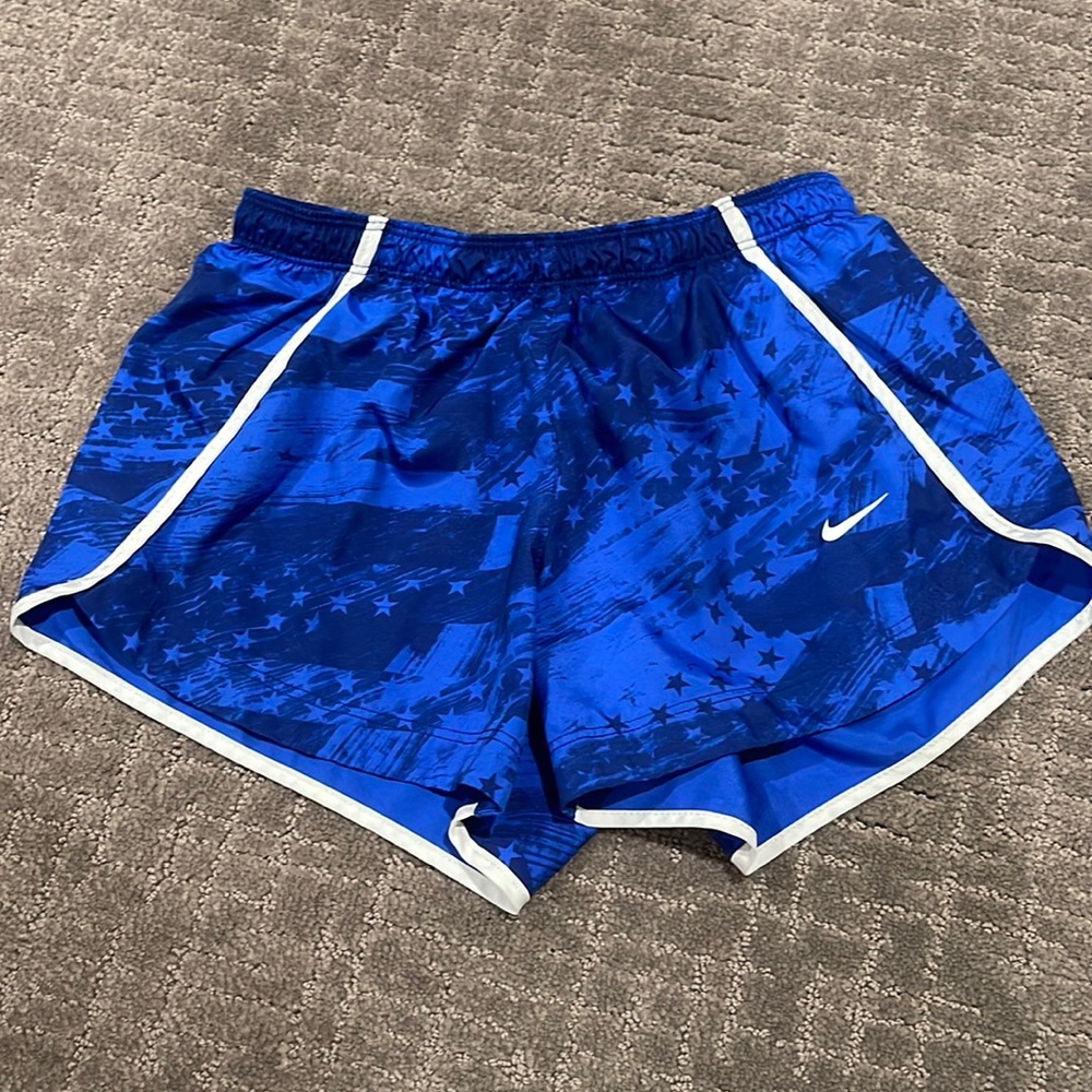 Blue Nike American flag/star shorts kids